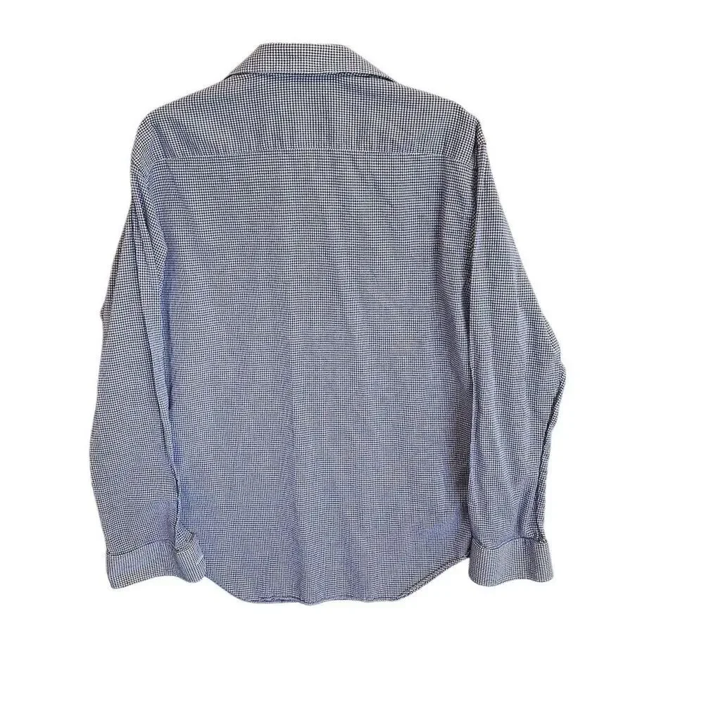 Giorgio Armani Men's XL Blue Checkered Long Sleeve Dress Shirt‎ - Picture 4 of 16